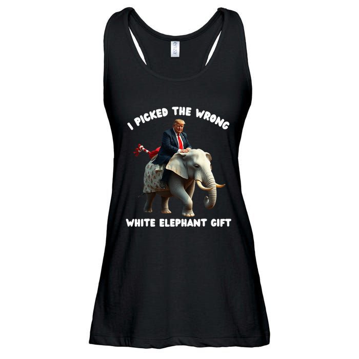 White Elephant Gag Wrapped Elephant Dumb Ladies Essential Flowy Tank