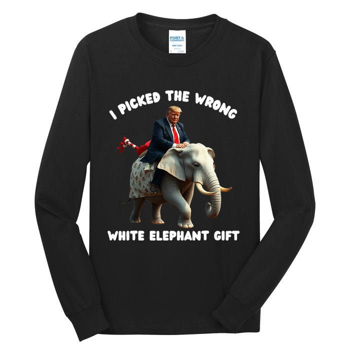 White Elephant Gag Wrapped Elephant Dumb Tall Long Sleeve T-Shirt