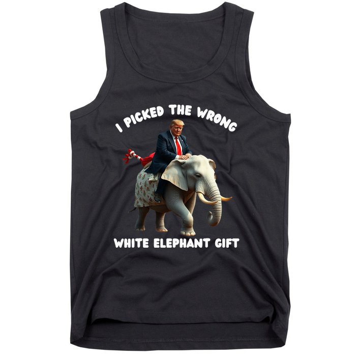 White Elephant Gag Wrapped Elephant Dumb Tank Top