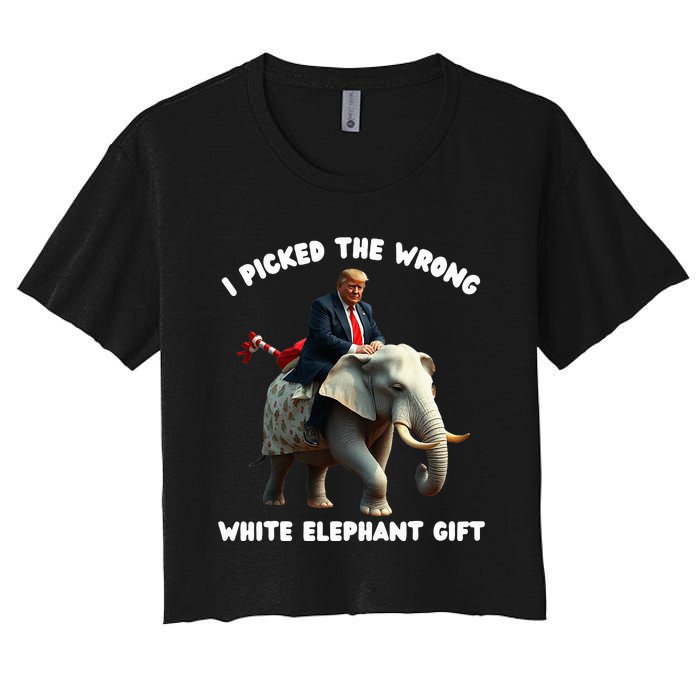 White Elephant Gag Wrapped Elephant Dumb Women's Crop Top Tee