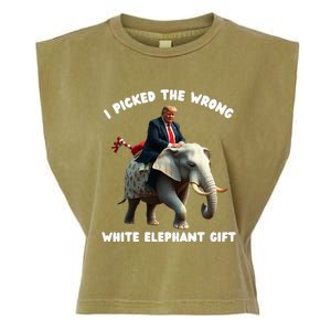 White Elephant Gag Wrapped Elephant Dumb Garment-Dyed Women's Muscle Tee