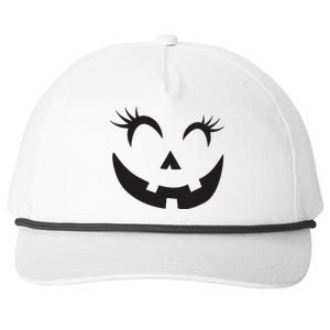 Winking Eye Halloween Lashes JackOLantern Pumpkin Face Snapback Five-Panel Rope Hat