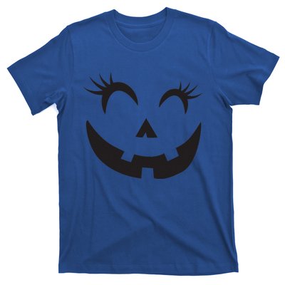 Winking Eye Halloween Lashes JackOLantern Pumpkin Face T-Shirt