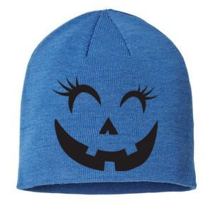 Winking Eye Halloween Lashes JackOLantern Pumpkin Face Sustainable Beanie