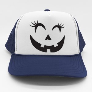 Winking Eye Halloween Lashes JackOLantern Pumpkin Face Trucker Hat