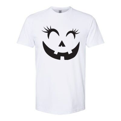 Winking Eye Halloween Lashes JackOLantern Pumpkin Face Softstyle® CVC T-Shirt