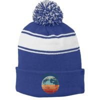 World Earth Health Day Gift Stripe Pom Pom Beanie