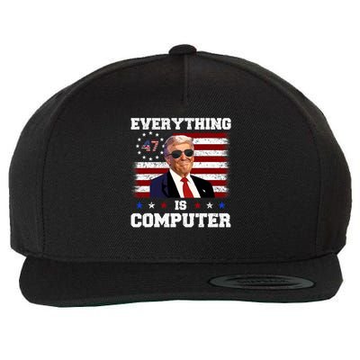 Wow Everything Is Computer Trump Funny Meme Saying Wool Snapback Cap