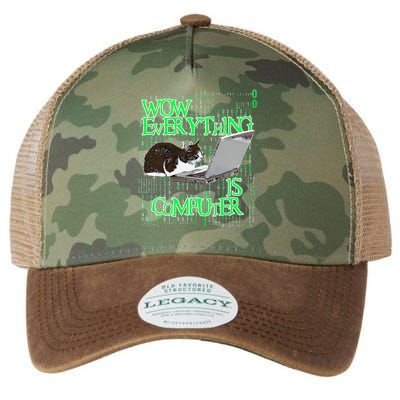 Wow Everything Is Computer Cat Legacy Tie Dye Trucker Hat