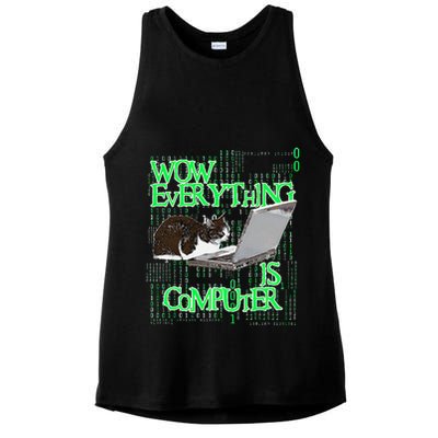 Wow Everything Is Computer Cat Ladies PosiCharge Tri-Blend Wicking Tank