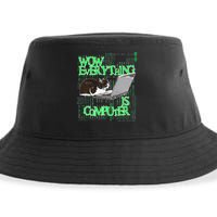 Wow Everything Is Computer Cat Sustainable Bucket Hat