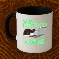 Wow Everything Is Computer Cat Mug