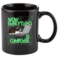 Wow Everything Is Computer Cat 11oz C Handle Ceramic Mug