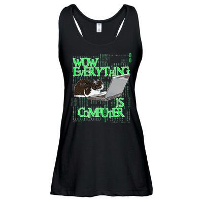 Wow Everything Is Computer Cat Ladies Essential Flowy Tank