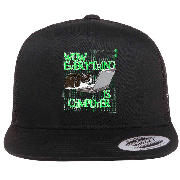Wow Everything Is Computer Cat Flatbill Hat