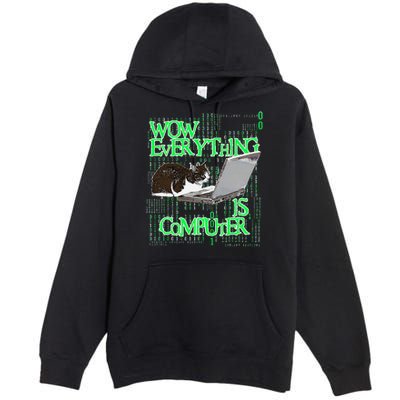 Wow Everything Is Computer Cat Premium Pullover Hoodie