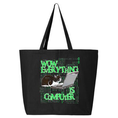Wow Everything Is Computer Cat 25L Jumbo Tote