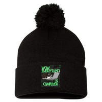 Wow Everything Is Computer Cat Pom Pom 12in Knit Beanie