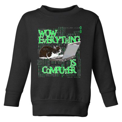 Wow Everything Is Computer Cat Toddler Sweatshirt