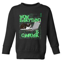 Wow Everything Is Computer Cat Toddler Sweatshirt