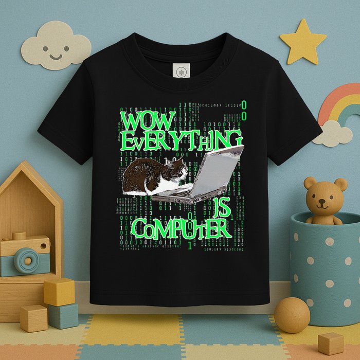 Wow Everything Is Computer Cat Toddler T-Shirt