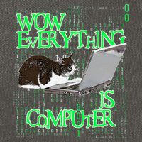 Wow Everything Is Computer Cat Cotton Canvas Backpack
