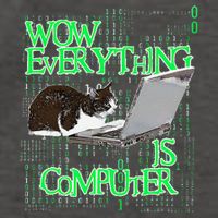 Wow Everything Is Computer Cat Vector Backpack