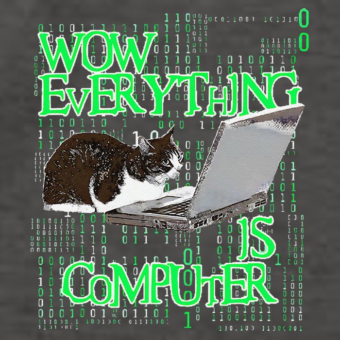 Wow Everything Is Computer Cat Vector Backpack