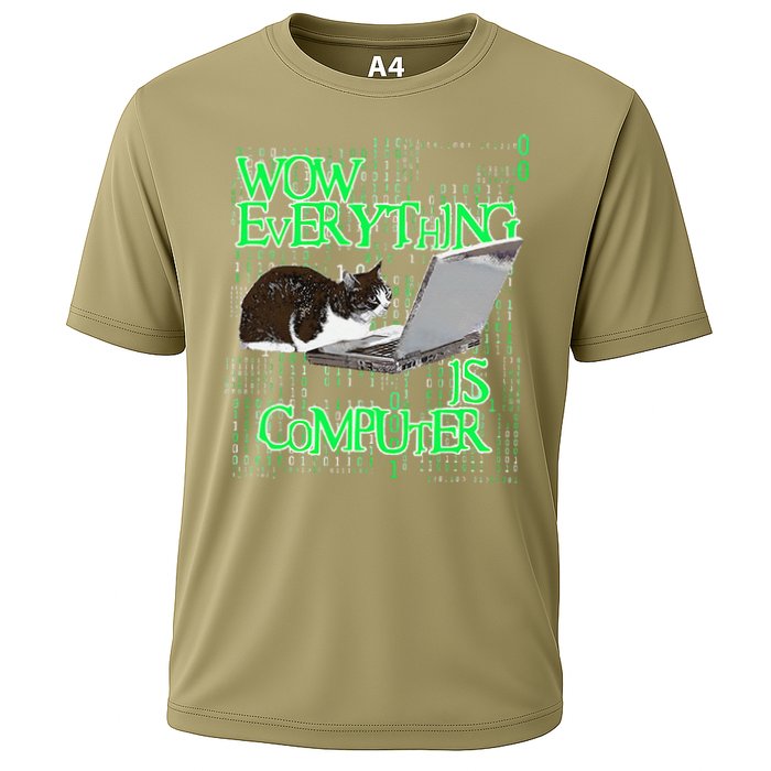 Wow Everything Is Computer Cat Performance Shirt