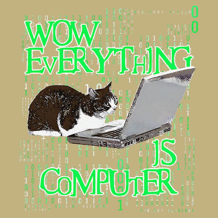 Wow Everything Is Computer Cat T-Shirt