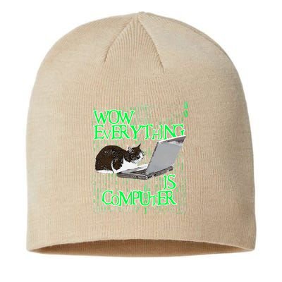 Wow Everything Is Computer Cat Sustainable Beanie