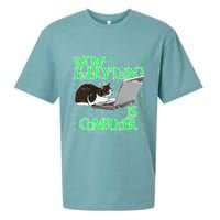 Wow Everything Is Computer Cat Sueded Cloud Jersey T-Shirt