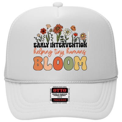 Wildflower Early Intervention Helping Tiny Human Bloom High Crown Mesh Back Trucker Hat