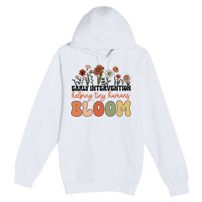 Wildflower Early Intervention Helping Tiny Human Bloom Premium Pullover Hoodie