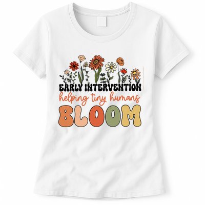 Wildflower Early Intervention Helping Tiny Human Bloom Womens T-Shirt