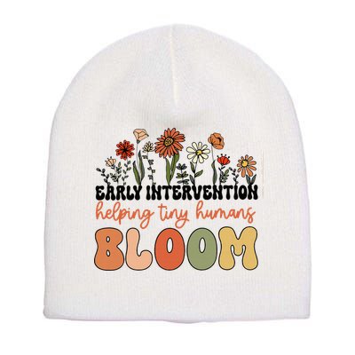 Wildflower Early Intervention Helping Tiny Human Bloom Short Acrylic Beanie