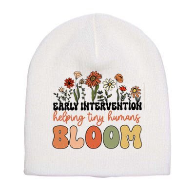 Wildflower Early Intervention Helping Tiny Human Bloom Short Acrylic Beanie