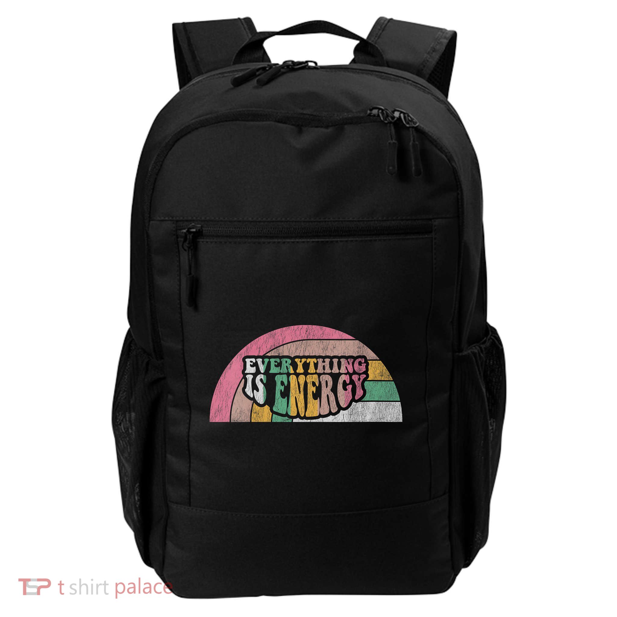 Women Everything Is Energy Retro Vibe Spiritual Quote V-Neck Daily Commute Backpack