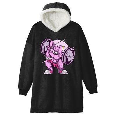 Weightlifting Rabbit Hooded Wearable Blanket