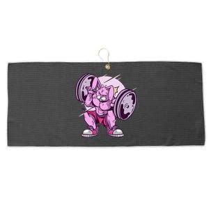 Weightlifting Rabbit Large Microfiber Waffle Golf Towel