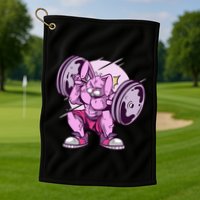 Weightlifting Rabbit Golf Towel