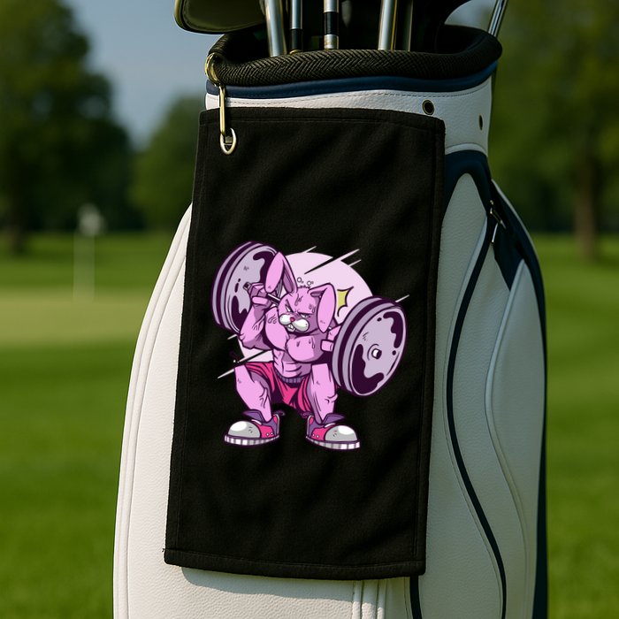 Weightlifting Rabbit Golf Towel