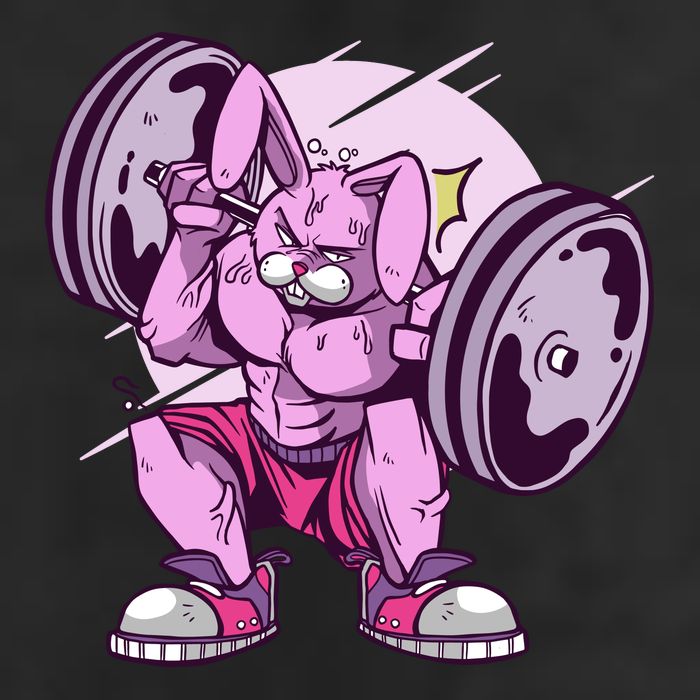 Weightlifting Rabbit Golf Towel