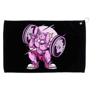 Weightlifting Rabbit Grommeted Golf Towel