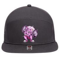 Weightlifting Rabbit 7 Panel Mesh Trucker Snapback Hat