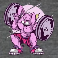 Weightlifting Rabbit 7 Panel Mesh Trucker Snapback Hat