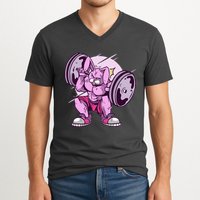 Weightlifting Rabbit V-Neck T-Shirt