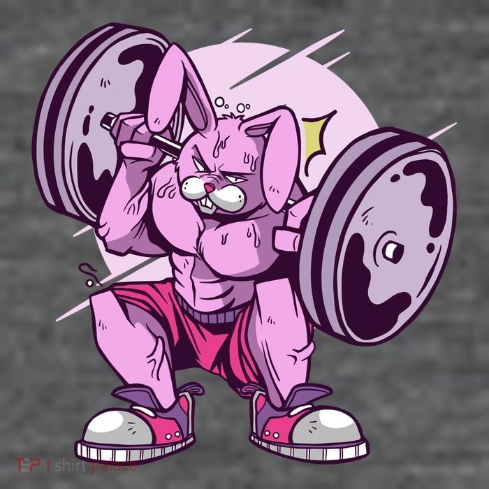 Weightlifting Rabbit Button
