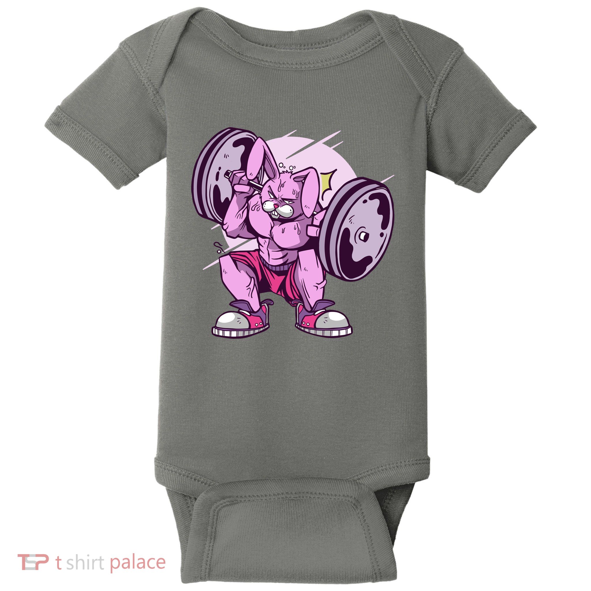 Weightlifting Rabbit Baby Bodysuit