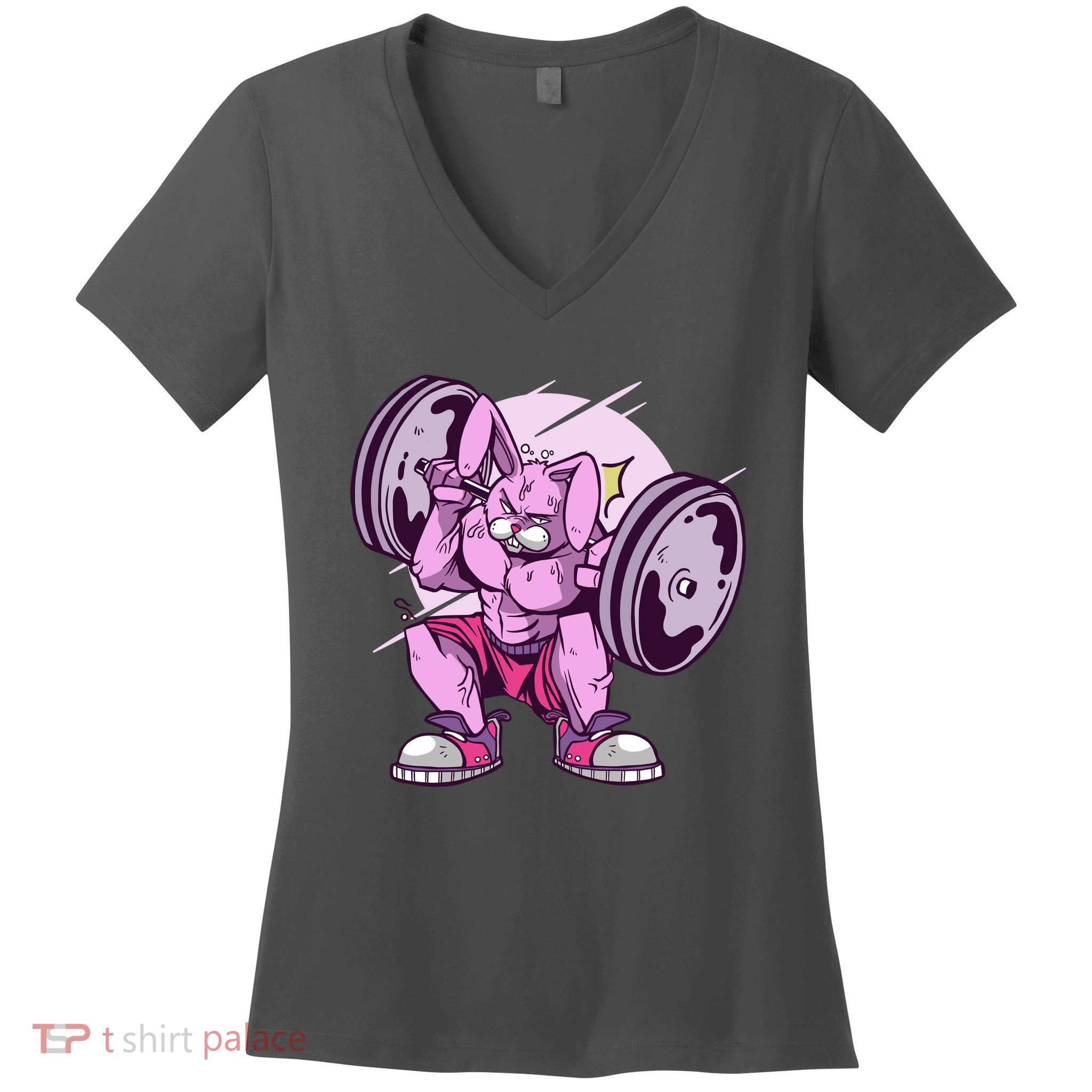 Weightlifting Rabbit Women's V-Neck T-Shirt